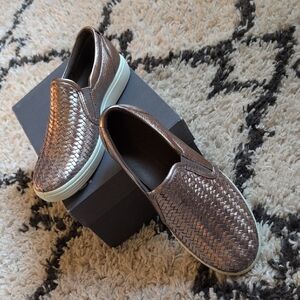 Ecco Shiny Woven Slip-On Loafers